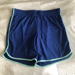 Dark Blue  Athletic Shorts with Light Blue Edges